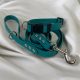 Hexa nyakörv + póráz szett Emerald zöld 2 cm