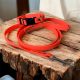 Hexa nyakörv + póráz szett Neon narancs 20mm (műanyag csatos)
