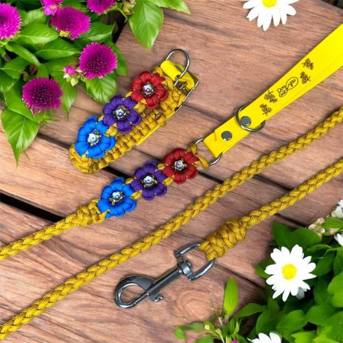 paracord-nyakorv-poraz-sarga-fonottnyakorv-fonottporaz-kutyanyakorv-kutyaporaz-szett
