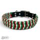 Tricolor paracord kutya nyakörv piros-fehér-zöld