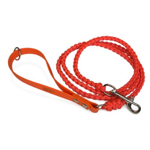 Narancs paracord kutya póráz (készletes)