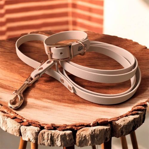 Biothane kutya nyakörv-póráz szett Púder színben