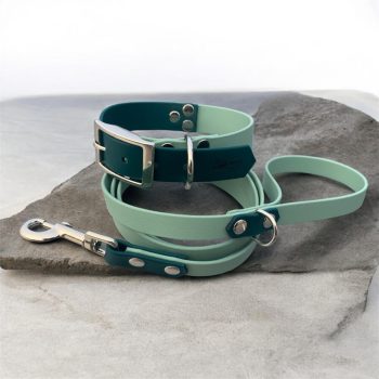   Biothane kutya nyakörv-póráz szett Méreg zöld-Sea Green (Többféle szélesség)