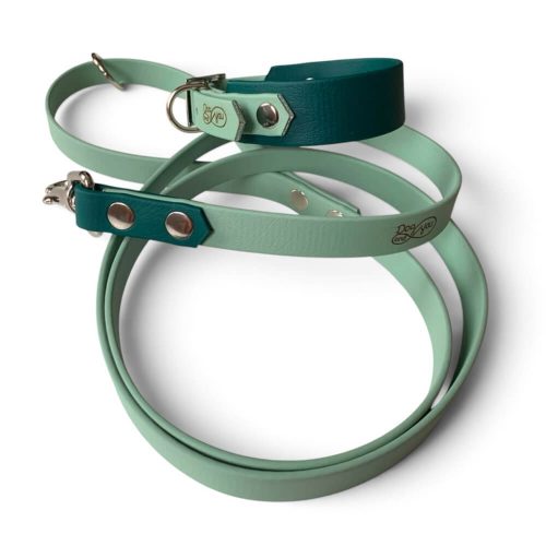 Biothane kutya nyakörv-póráz szett Méreg zöld-Sea Green (Elite kollekció)